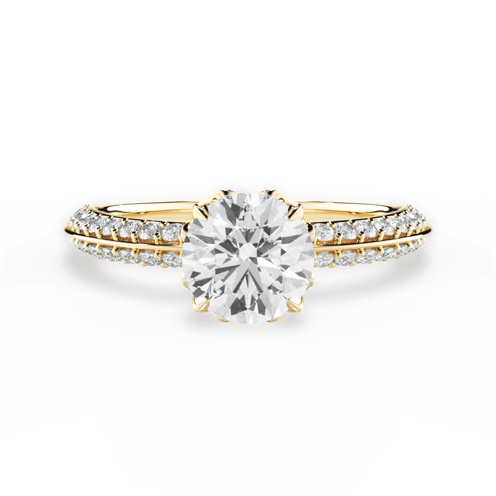 Gail Round Cut Lab Grown Diamond 18Kt Yellow Gold Engagement Ring