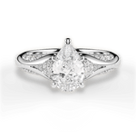 Isabel Pear Cut Lab Grown Diamond 14Kt White Gold Engagement Ring