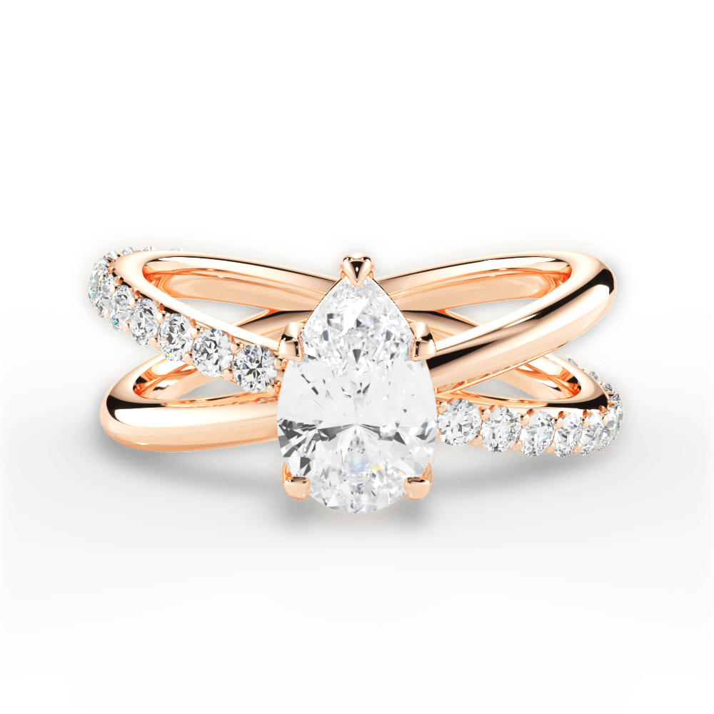 Jennifer Pear Cut Lab Grown Diamond 18Kt Rose Gold Engagement Ring