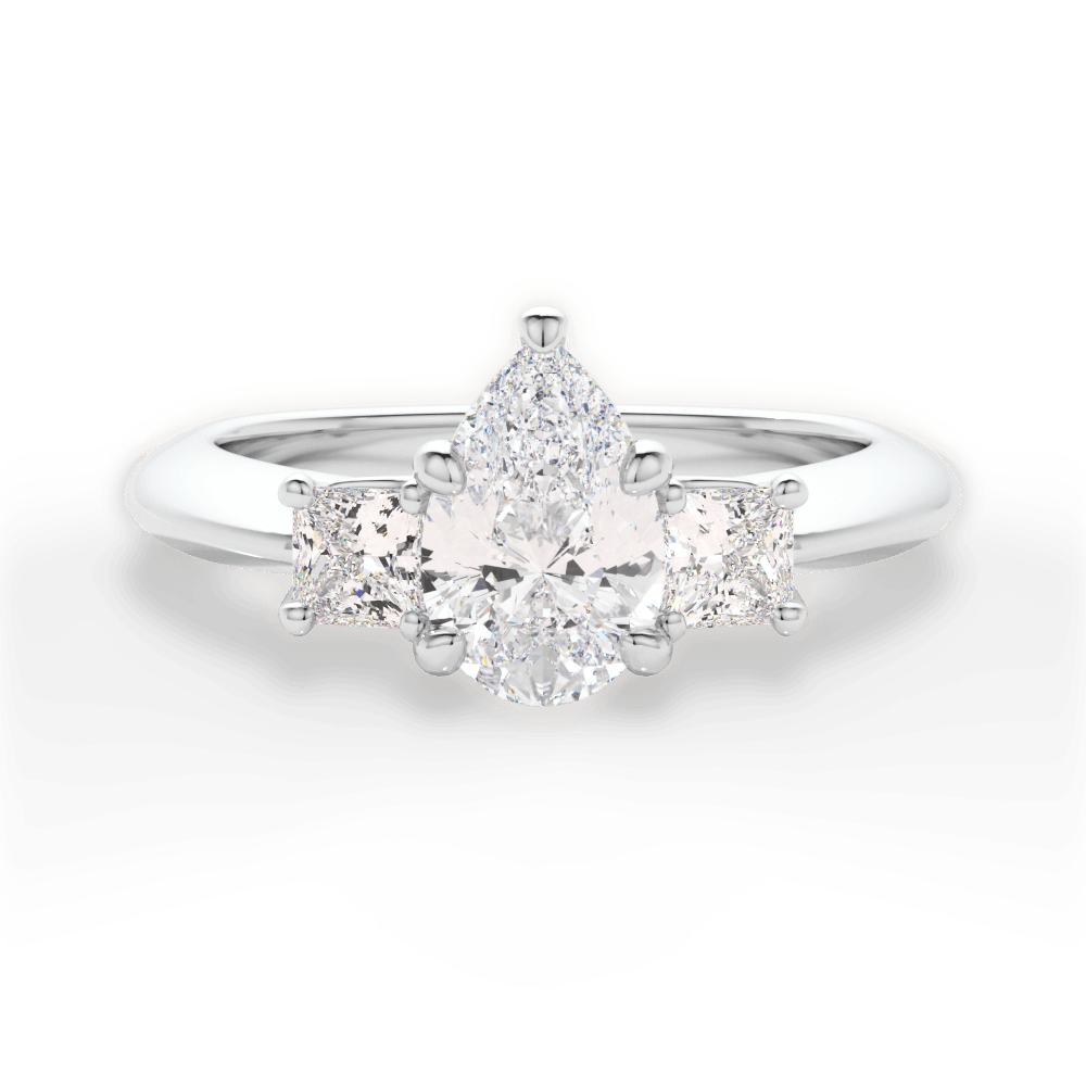 Dorothy Pear Cut Lab Grown Diamond Platinum Engagement Ring