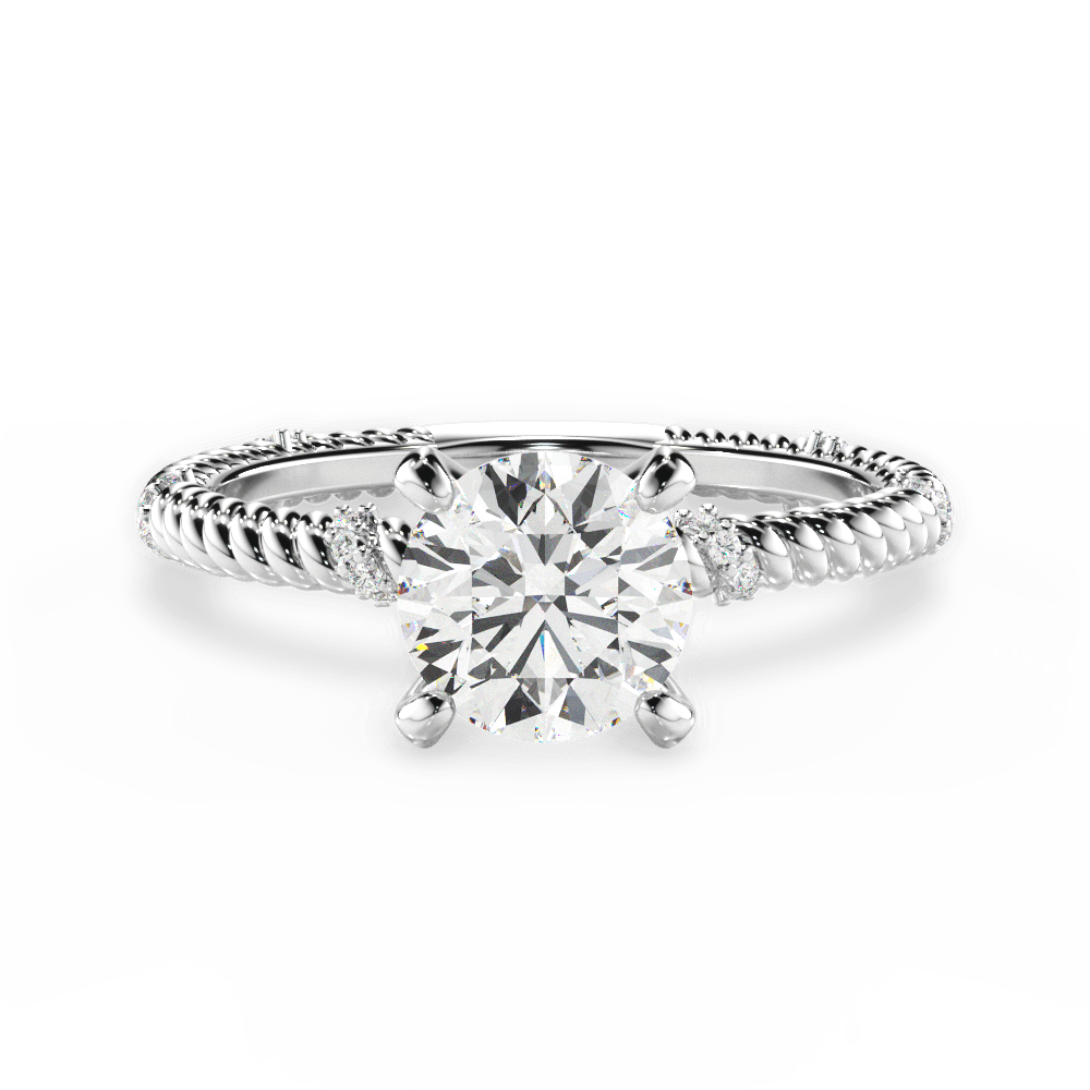 Chloe Round Cut Lab Grown Diamond Platinum Engagement Ring