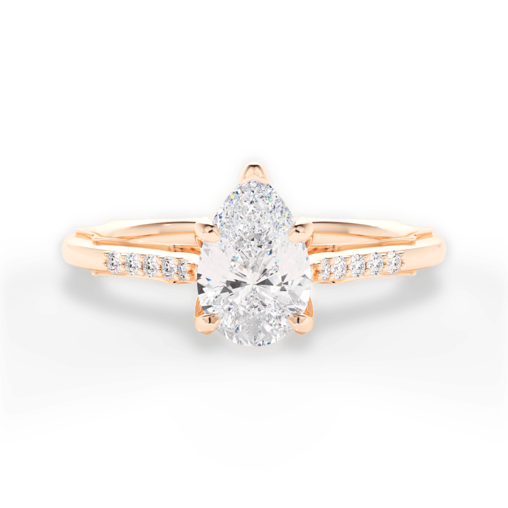 Christina Pear Cut Lab Grown Diamond 18Kt Rose Gold Engagement Ring