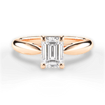 Colleen Emerald Cut Lab Grown Diamond 18Kt Rose Gold Engagement Ring