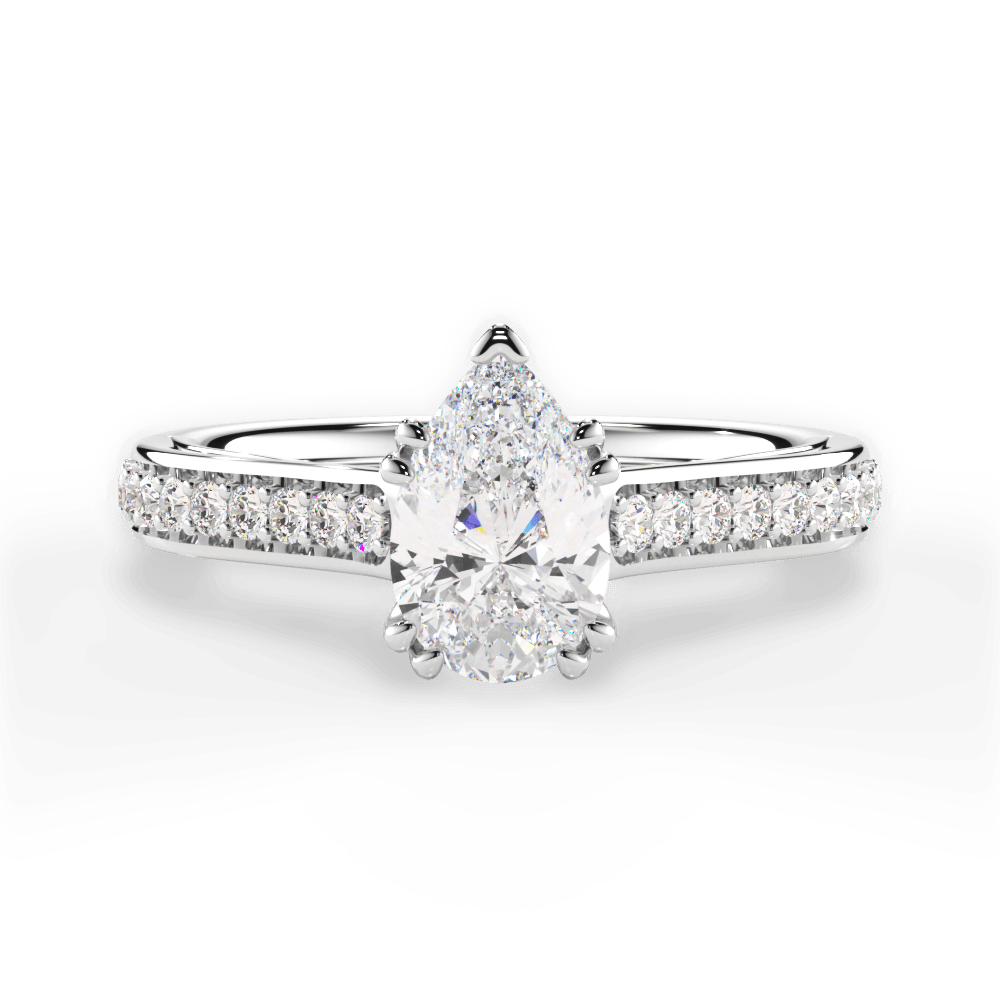 Deborah Pear Cut Lab Grown Diamond 18Kt White Gold Engagement Ring