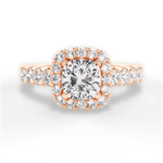 Lydia Cushion Cut Lab Grown Diamond 18Kt Rose Gold Engagement Ring