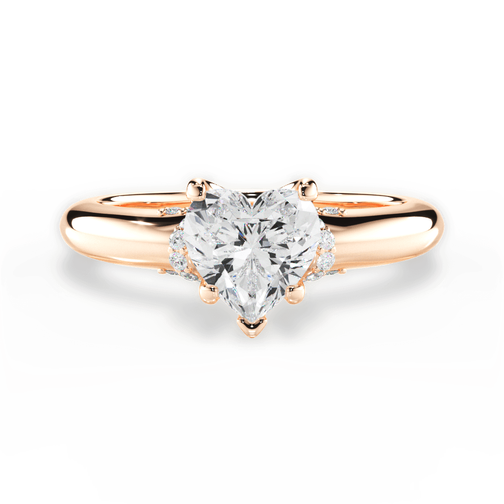Florence Heart Cut Lab Grown Diamond 18Kt Rose Gold Engagement Ring