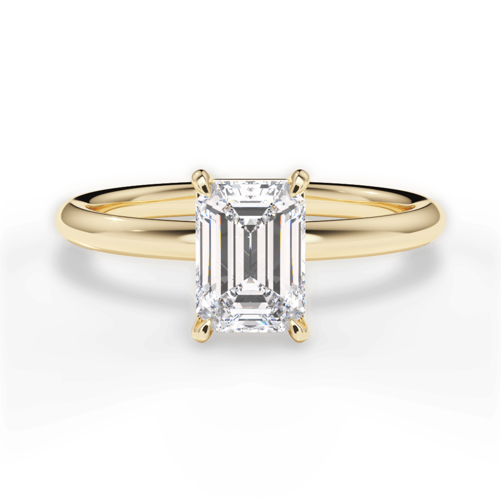 Brenda Emerald Cut Lab Grown Diamond 18Kt Yellow Gold Engagement Ring