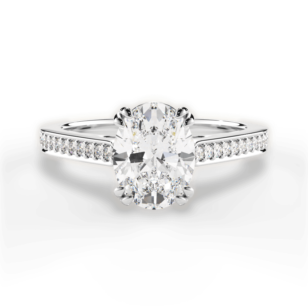 Denise Oval Cut Lab Grown Diamond Platinum Engagement Ring
