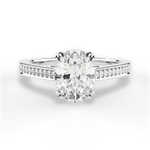 Denise Oval Cut Lab Grown Diamond Platinum Engagement Ring