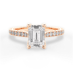 Gilda Emerald Cut Lab Grown Diamond 18Kt Rose Gold Engagement Ring