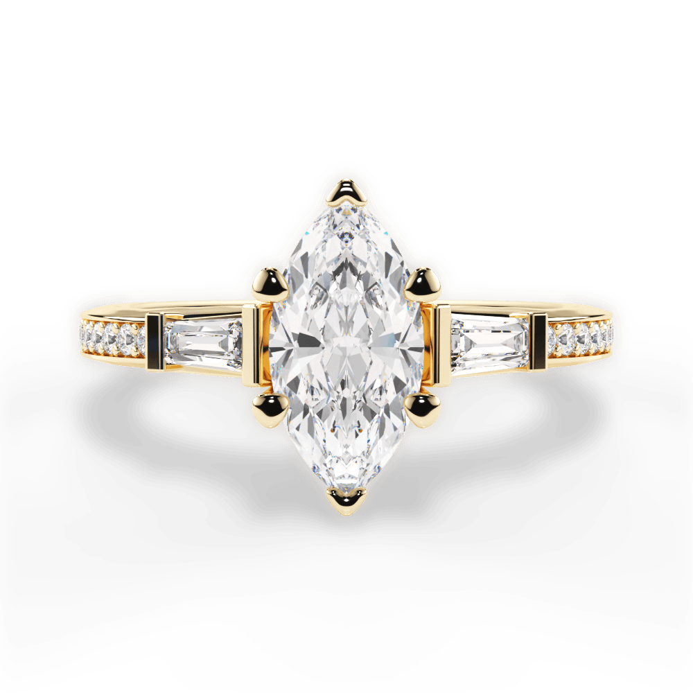 Katie Marquise Cut Lab Grown Diamond 18Kt Yellow Gold Engagement Ring