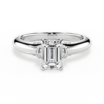 Florence Emerald Cut Lab Grown Diamond 18Kt White Gold Engagement Ring