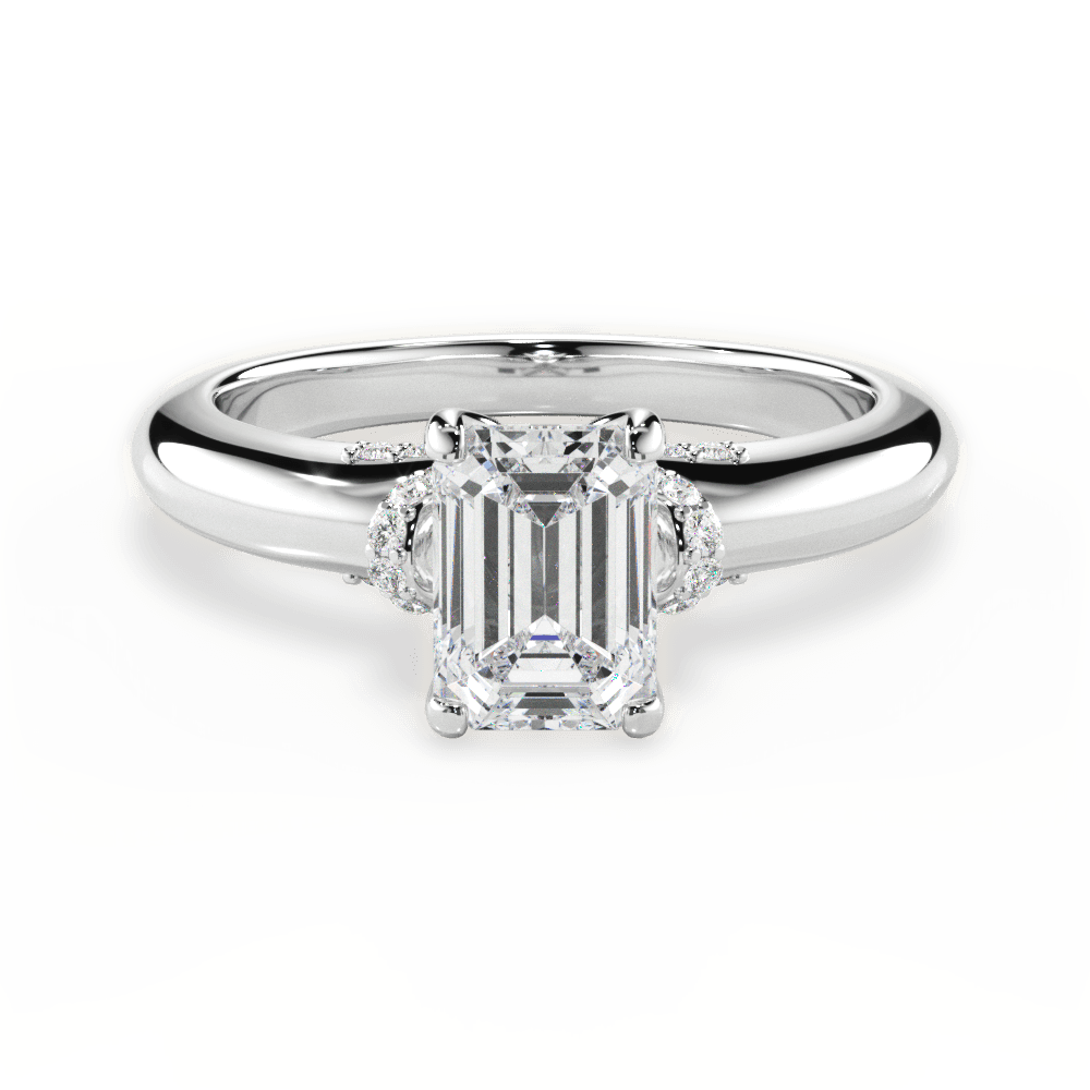 Florence Emerald Cut Lab Grown Diamond Platinum Engagement Ring