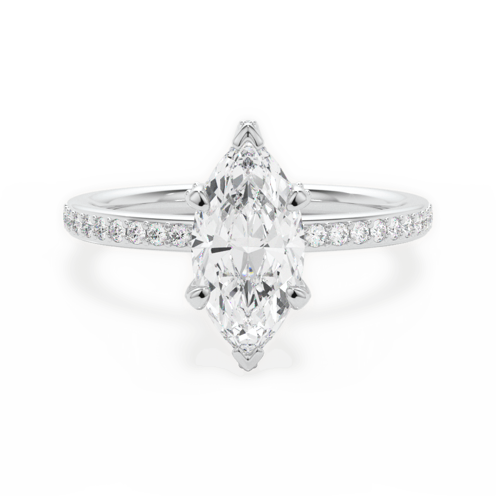 Janice Marquise Cut Lab Grown Diamond Platinum Engagement Ring