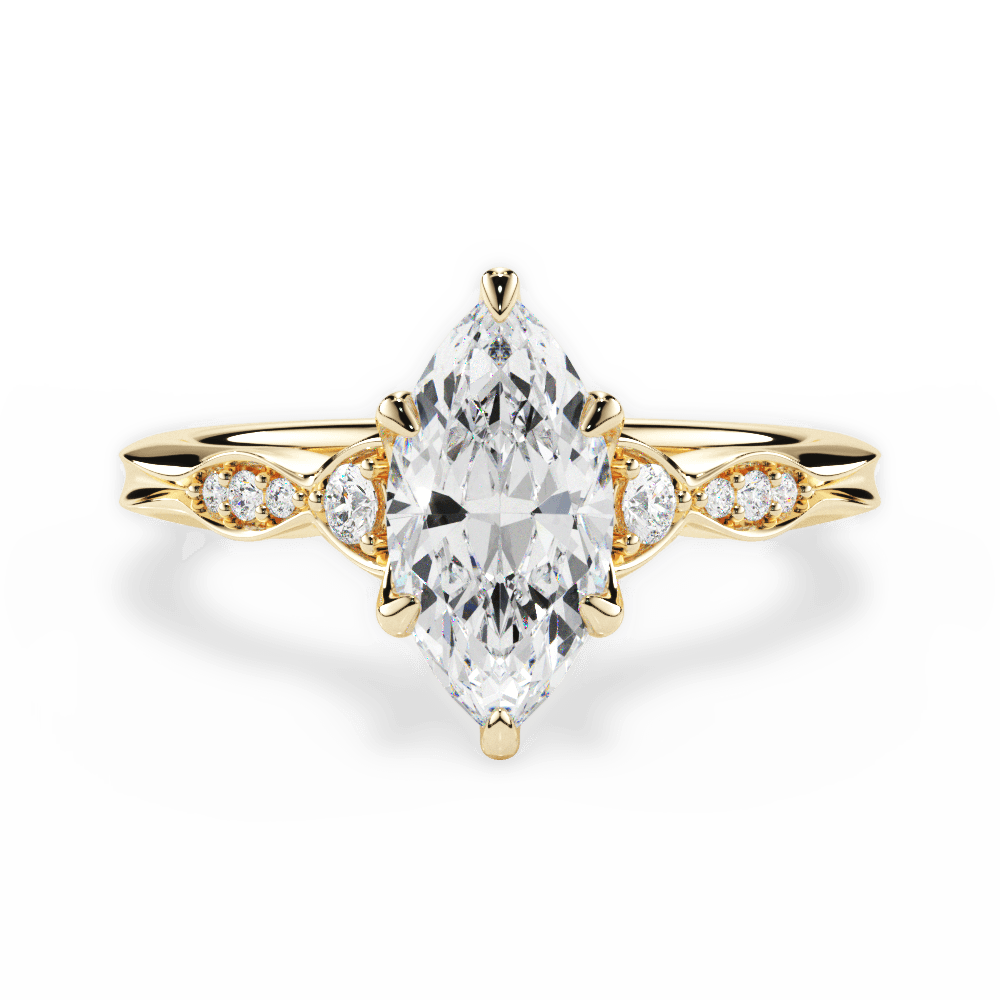 Cassie Marquise Cut Lab Grown Diamond 18Kt Yellow Gold Engagement Ring