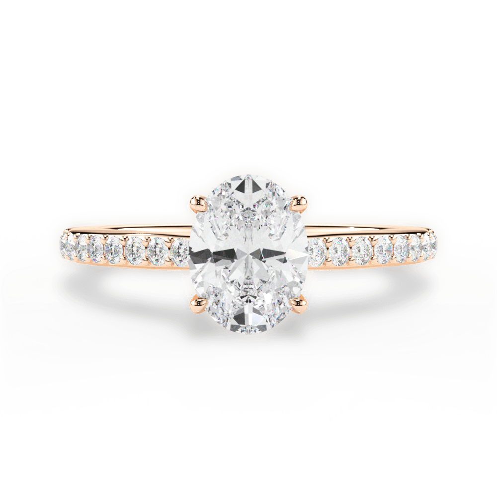 Joan Oval Cut Lab Grown Diamond 18Kt Rose Gold Engagement Ring
