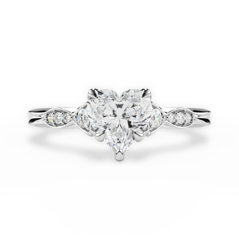 Cassie Heart Cut Lab Grown Diamond Platinum Engagement Ring