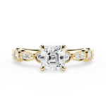 Edith Asscher Cut Lab Grown Diamond 18Kt Yellow Gold Engagement Ring
