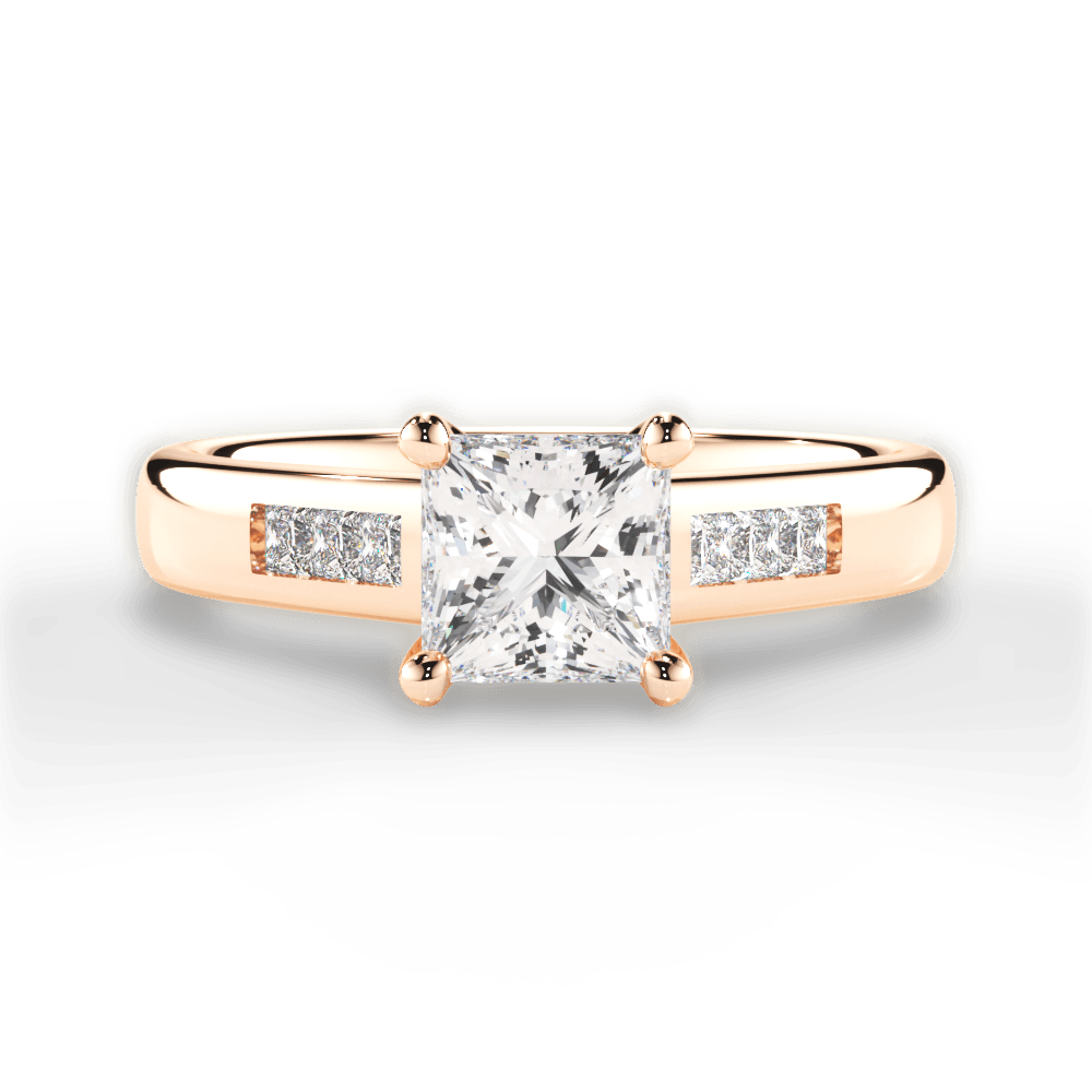 Brittany Princess Cut Lab Grown Diamond 18Kt Rose Gold Engagement Ring