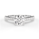 Frances Round Cut Lab Grown Diamond 18Kt White Gold Engagement Ring