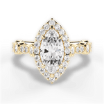 Irene Marquise Cut Lab Grown Diamond 18Kt Yellow Gold Engagement Ring