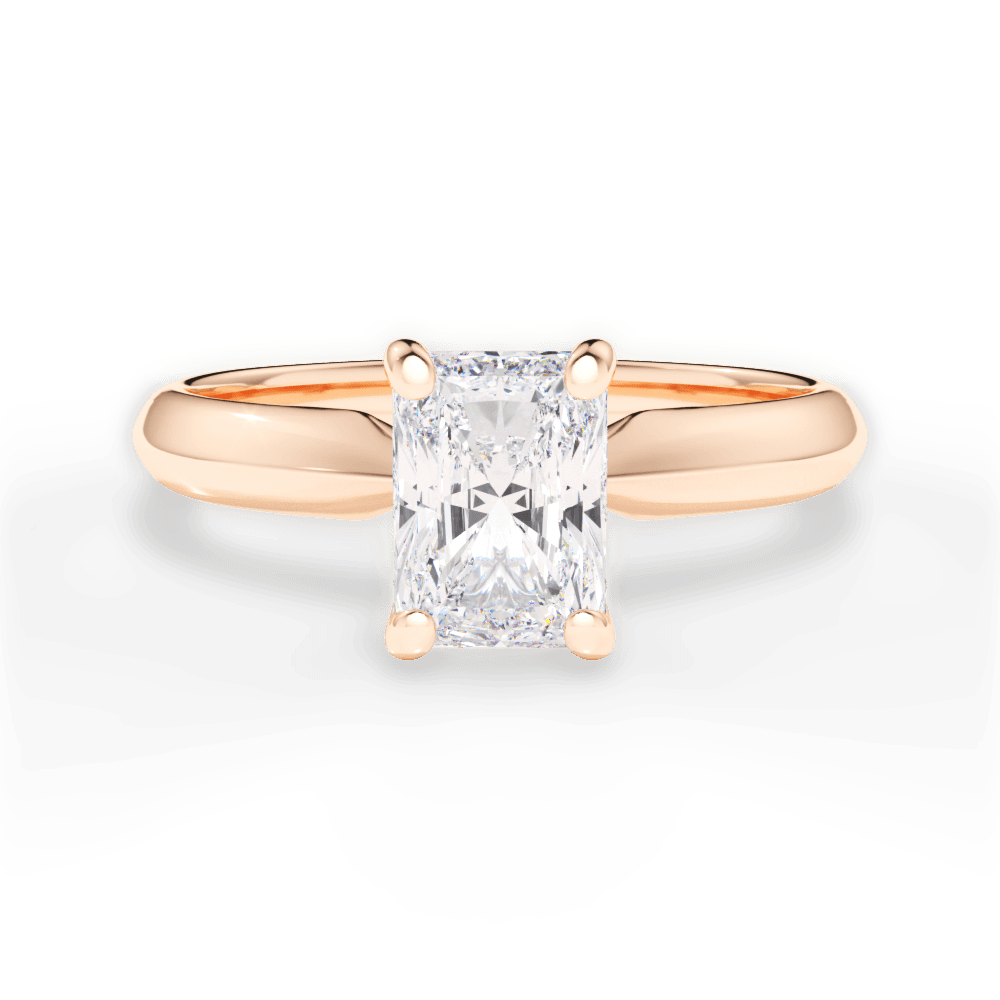 Beth Radiant Cut Lab Grown Diamond 18Kt Rose Gold Engagement Ring