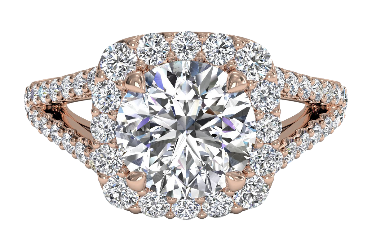 Kelly Round Cut Lab Grown Diamond 18Kt Rose Gold Engagement Ring