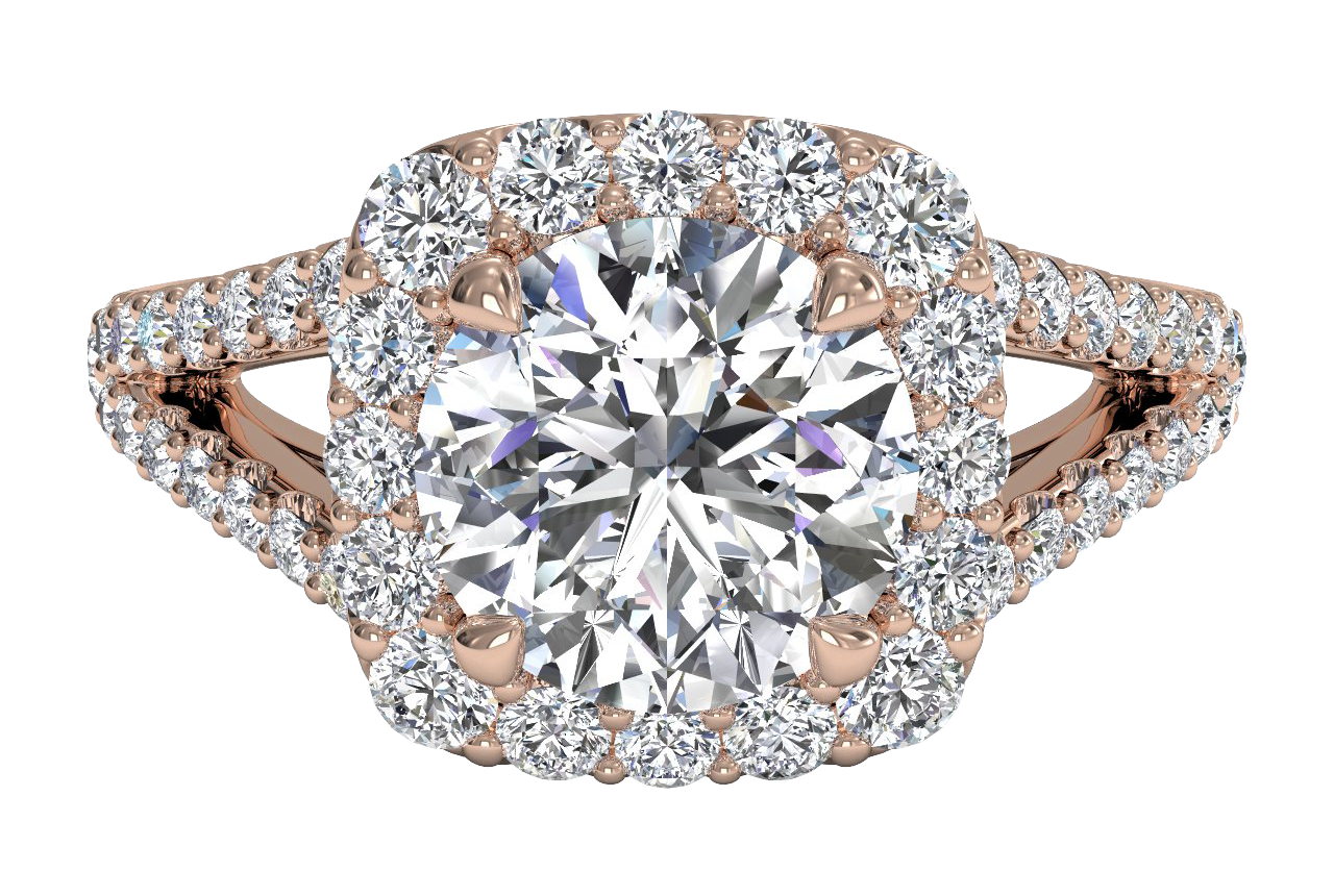 Kelly Round Cut Lab Grown Diamond 18Kt Rose Gold Engagement Ring