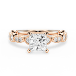 Edith Princess Cut Lab Grown Diamond 18Kt Rose Gold Engagement Ring