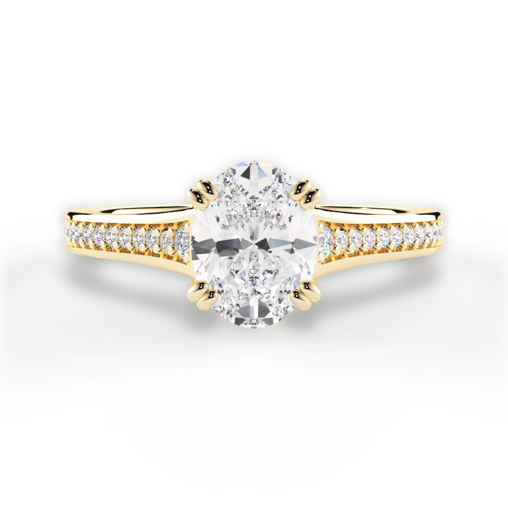 Delia Oval Cut Lab Grown Diamond 18Kt Yellow Gold Engagement Ring