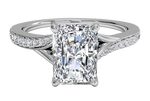 Elise Radiant Cut Lab Grown Diamond 18Kt White Gold Engagement Ring