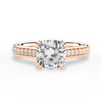 Deborah Cushion Cut Lab Grown Diamond 18Kt Rose Gold Engagement Ring