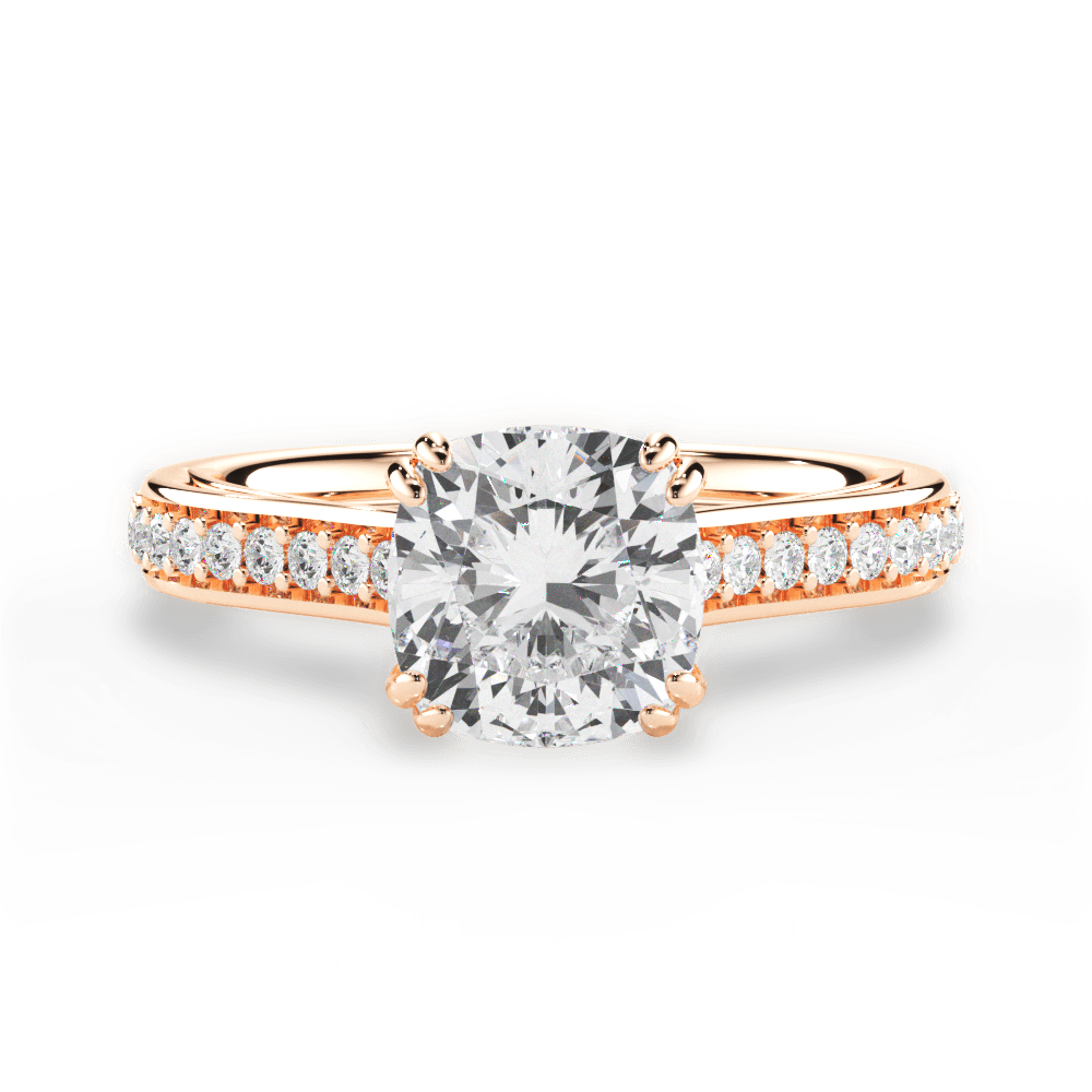 Deborah Cushion Cut Lab Grown Diamond 18Kt Rose Gold Engagement Ring