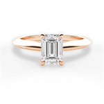 Diana Emerald Cut Lab Grown Diamond 18Kt Rose Gold Engagement Ring