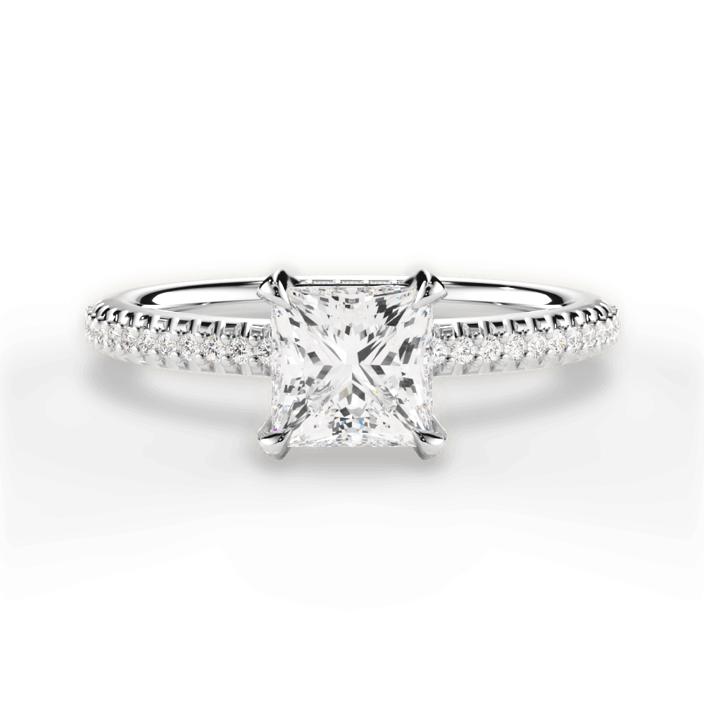 Helen Princess Cut Lab Grown Diamond 18Kt White Gold Engagement Ring
