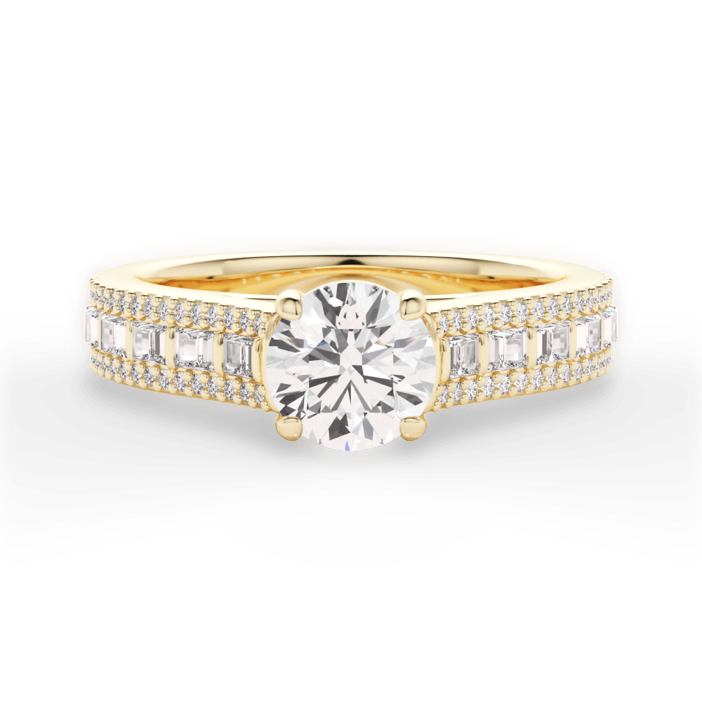 Lynn Round Cut Lab Grown Diamond 18Kt Yellow Gold Engagement Ring