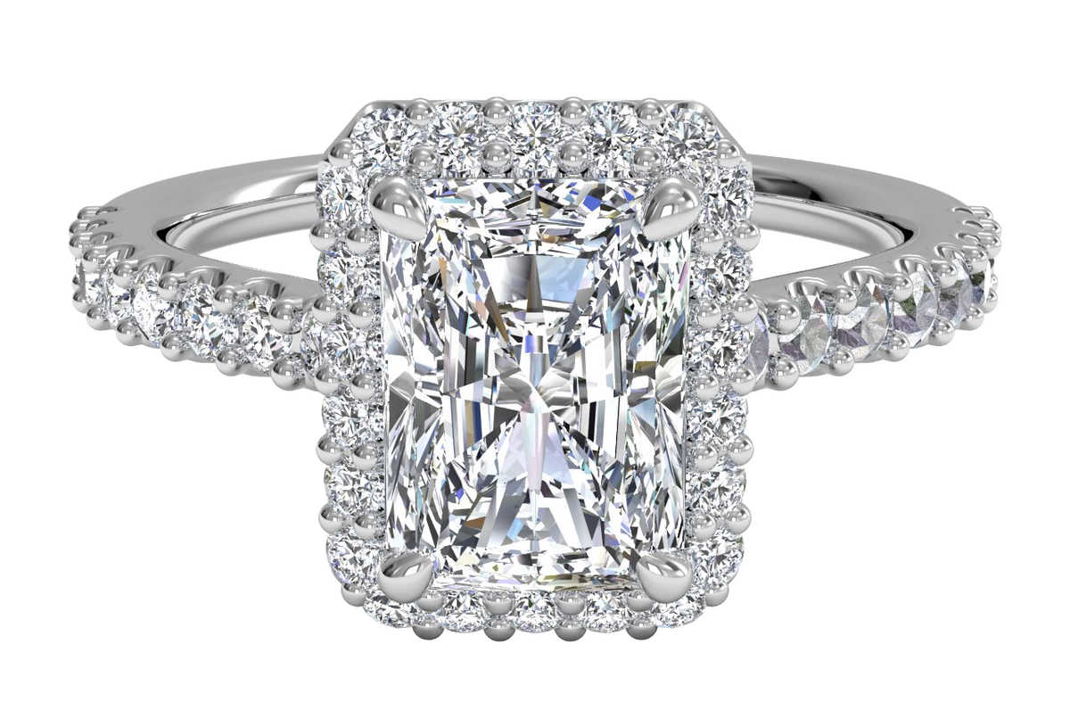 Leah Radiant Cut Lab Grown Diamond Platinum Engagement Ring