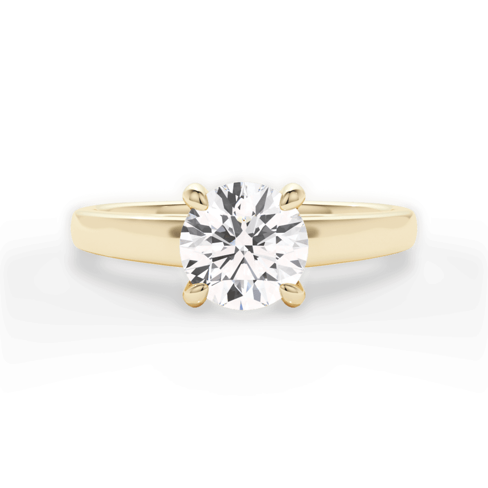 Cheryl Round Cut Lab Grown Diamond 18Kt Yellow Gold Engagement Ring
