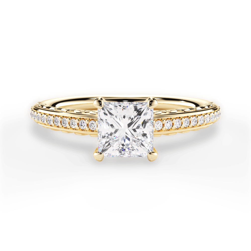 Caroline Princess Cut Lab Grown Diamond 18Kt Yellow Gold Engagement Ring