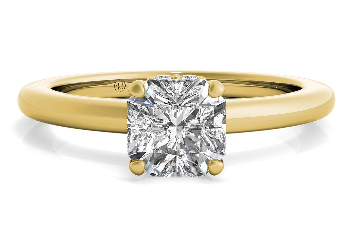 Brianna Asscher Cut Lab Grown Diamond 18Kt Yellow Gold Engagement Ring
