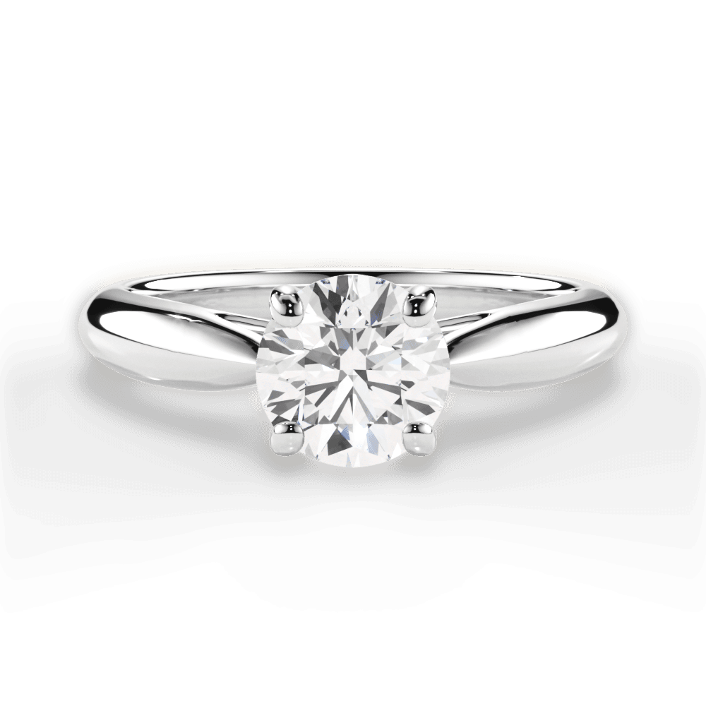 Amy Round Cut Lab Grown Diamond 14Kt White Gold Engagement Ring