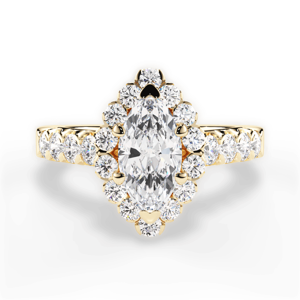 Lacey Marquise Cut Lab Grown Diamond 18Kt Yellow Gold Engagement Ring