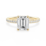 Janice Emerald Cut Lab Grown Diamond 18Kt Yellow Gold Engagement Ring