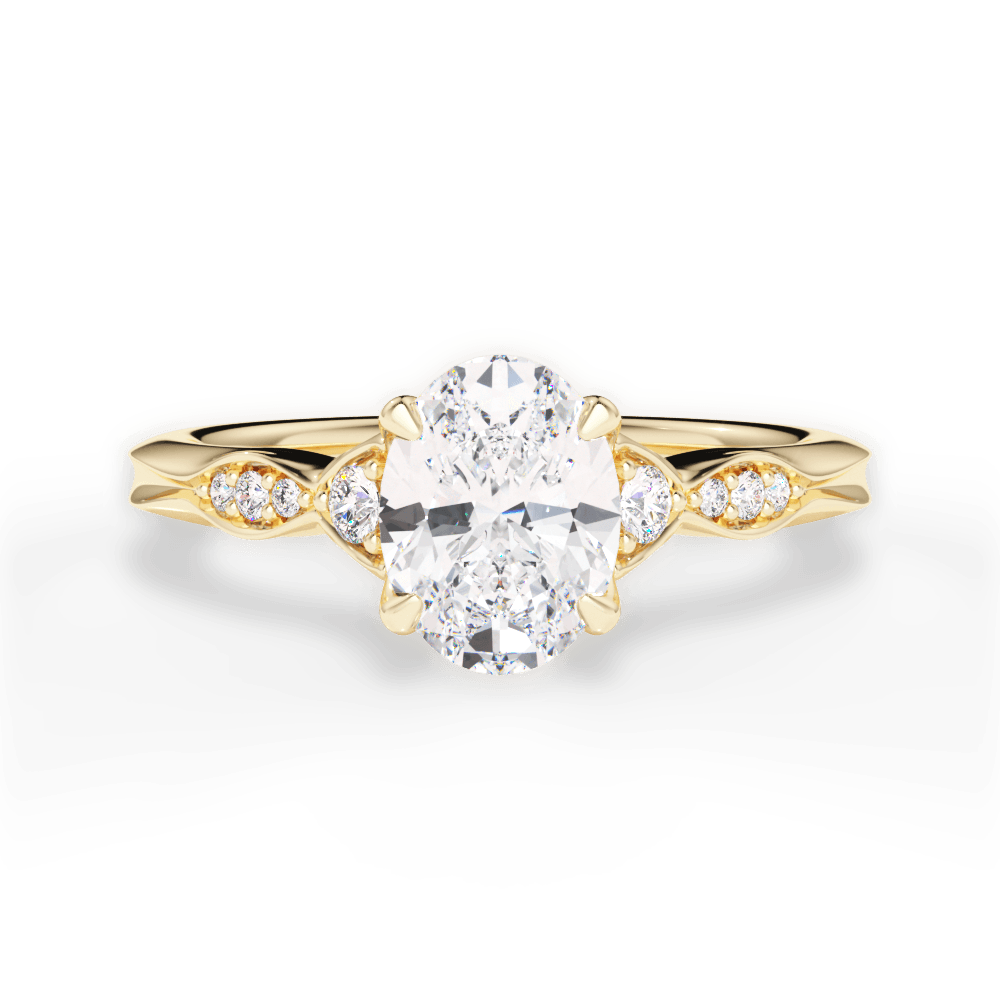 Cassie Oval Cut Lab Grown Diamond 18Kt Yellow Gold Engagement Ring