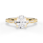 Cassie Oval Cut Lab Grown Diamond 18Kt Yellow Gold Engagement Ring