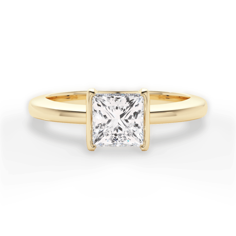 Bridget Princess Cut Lab Grown Diamond 18Kt Yellow Gold Engagement Ring