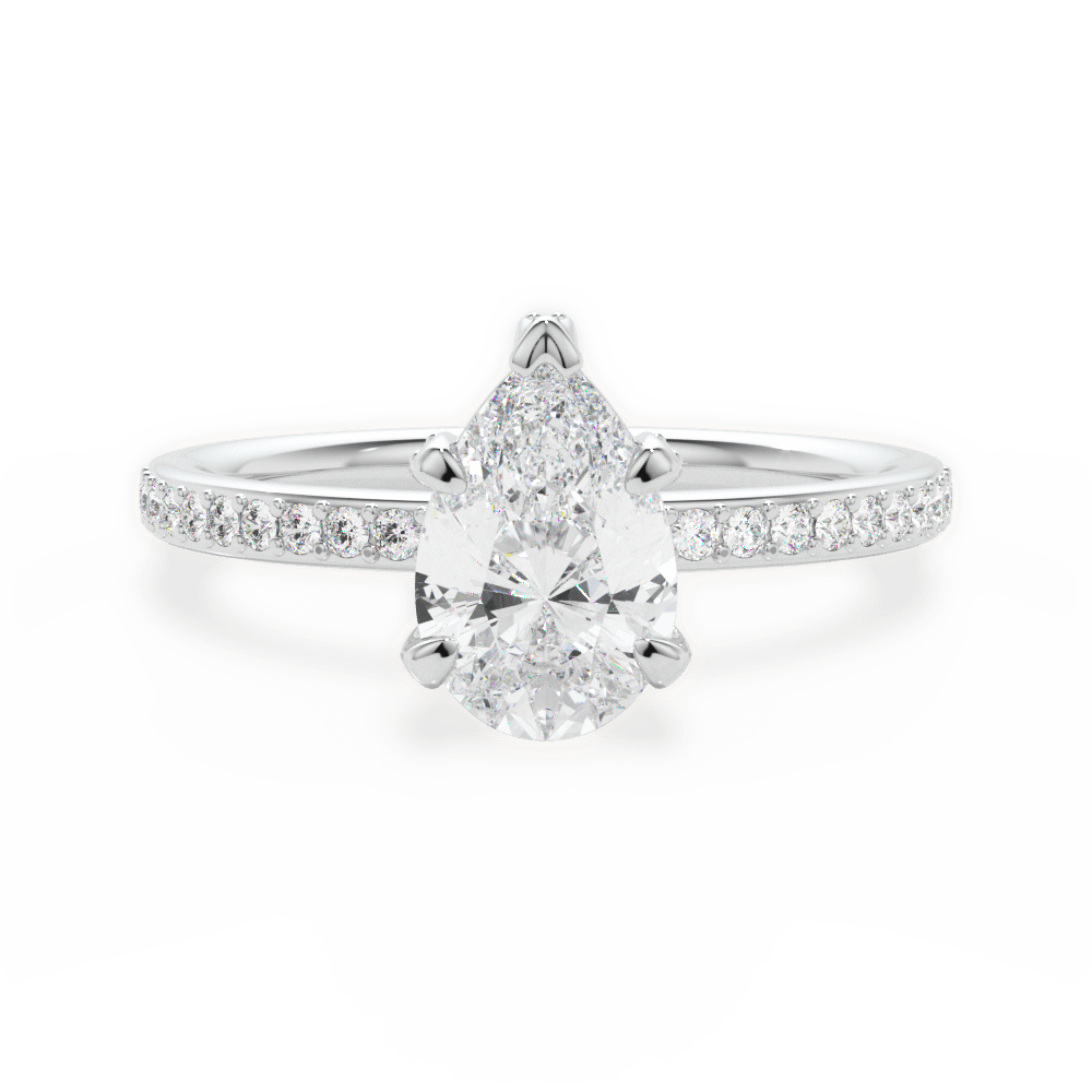 Janice Pear Cut Lab Grown Diamond Platinum Engagement Ring