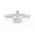 Janice Pear Cut Lab Grown Diamond 18Kt White Gold Engagement Ring