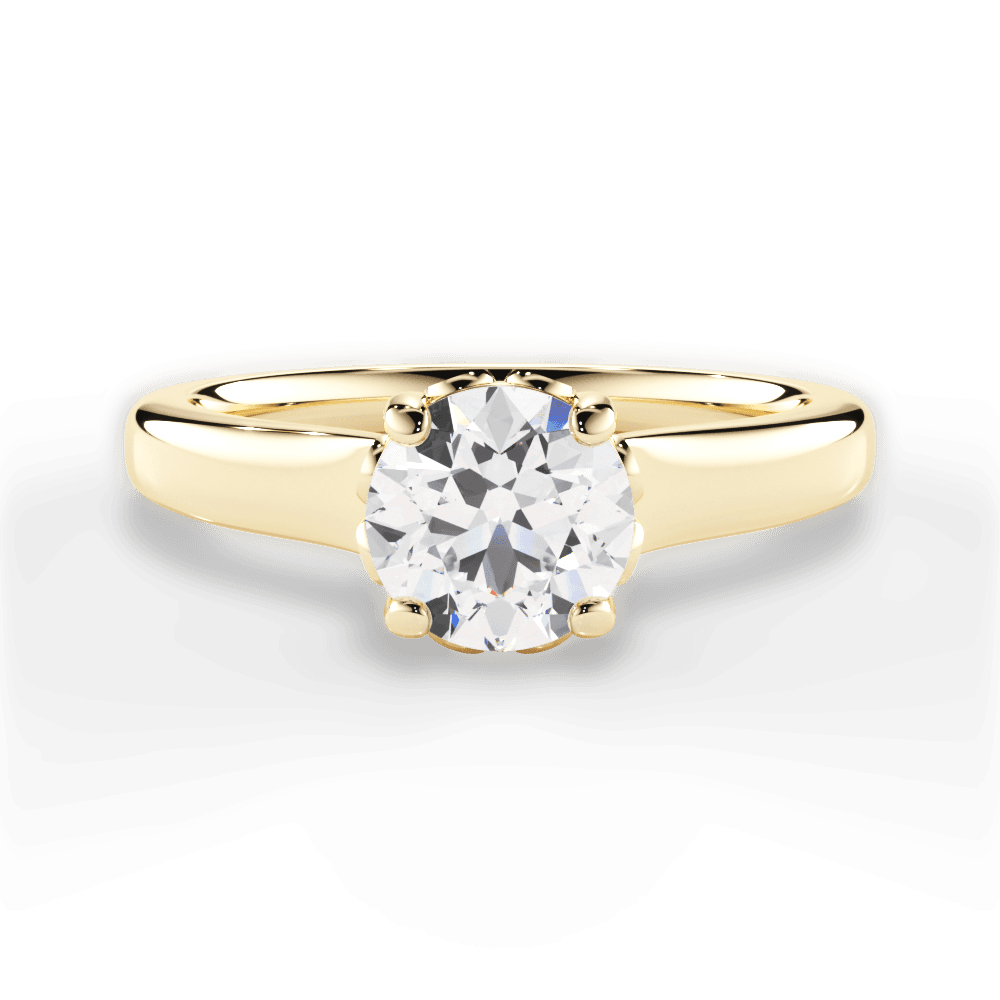 Carol Round Cut Lab Grown Diamond 18Kt Yellow Gold Engagement Ring