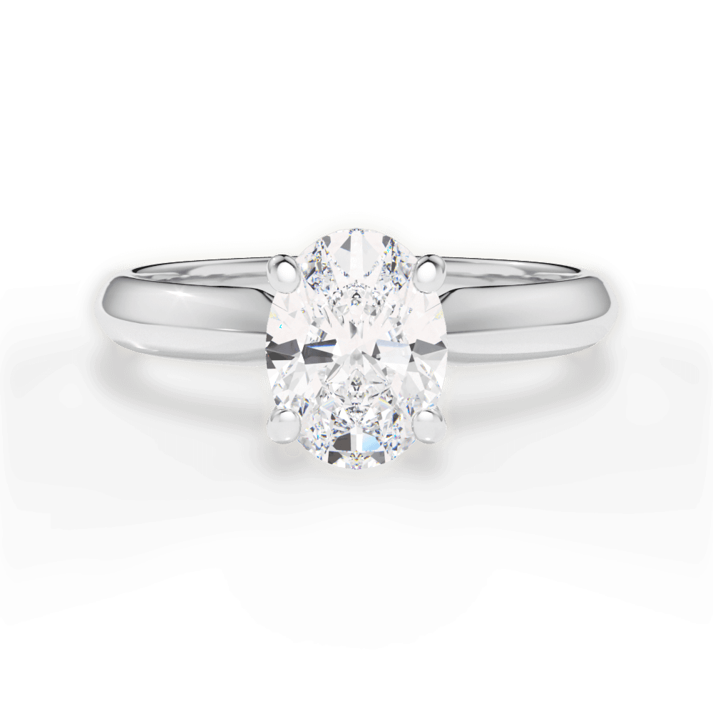 Aria Oval Cut Lab Grown Diamond 18Kt White Gold Engagement Ring